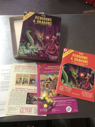 Vintage D&d Dungeons & Dragons Basic Set Game 1011 Tsr In Open Box Complete