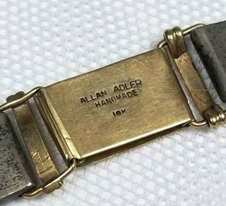 VTG Engraved Western Bracelet 10k Gold&Sterling Signed Allan Adler & Chas Sample 6