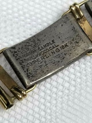 VTG Engraved Western Bracelet 10k Gold&Sterling Signed Allan Adler & Chas Sample 7