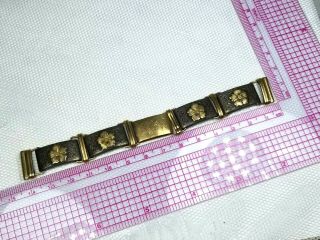 VTG Engraved Western Bracelet 10k Gold&Sterling Signed Allan Adler & Chas Sample 8