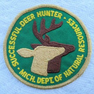 Michigan Dnr Successful Deer Hunter Patch 1972 -