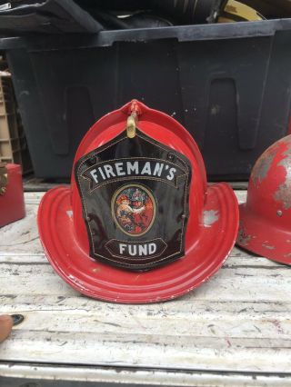Vintage Cairns & Brothers Aluminum Fire Helmet Fireman’s Fund -