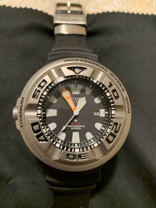 Citizen Bj8040 01 - E Titanium Ecozilla Ecodrive Promaster Divers Watch Rare