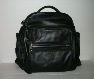Tumi Vintage Black Leather Backpack Bag