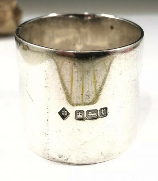 Antique Birmingham Solid Sterling Silver.  925 No Monogram Napkin Ring Patina 58g