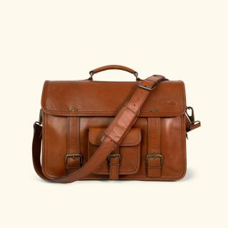 Vintage Leather Briefcase Shoulder Bag Men Laptop Computer Satchel Messenger Bag