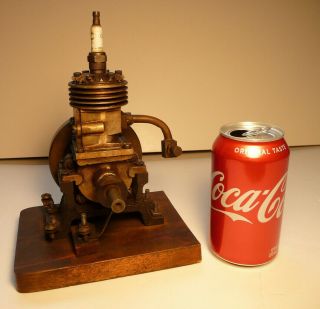 Vertical Hit Miss Gas Engine Rare Early Model 9 Inches Tall Mounted