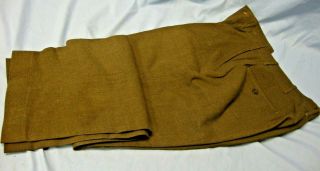Ww2 Us Army Dress Trousers Wool Serge Olive Dray 30 " X 31 "