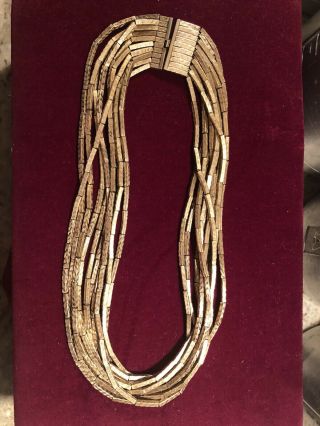 Stunning Rare Christian Dior 1958 Gold Tone Ten Strand Collar Necklace