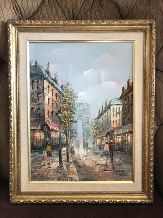 Vintage Oil Painting Signed By Henry Rogers,  Paris Street