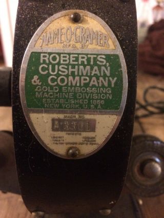 Vintage Industrial Fedora Band Stamping Machine Gold Leaf Roberts Cushman & Co. 4