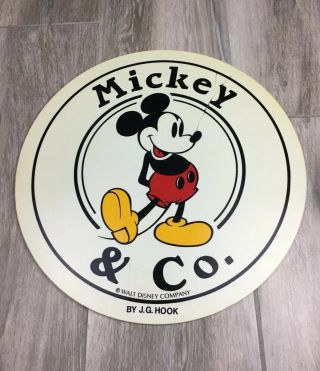 Vintage Walt Disney Mickey & Co.  By J.  G.  Hook Retail Sign Large Double Sided 18”