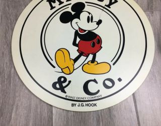 Vintage Walt Disney Mickey & Co.  By J.  G.  Hook Retail Sign Large Double Sided 18” 2