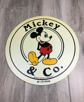 Vintage Walt Disney Mickey & Co.  By J.  G.  Hook Retail Sign Large Double Sided 18” 4