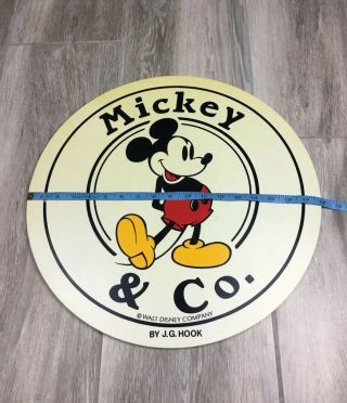 Vintage Walt Disney Mickey & Co.  By J.  G.  Hook Retail Sign Large Double Sided 18” 8