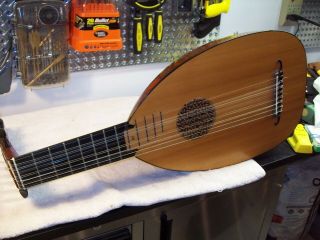 Vintage Rosewood 16 String Lute With Hard Case