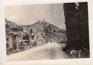 Wwii Snapshot Photo Bombed Ruins Of Monte Cassino 1944 Italy 2
