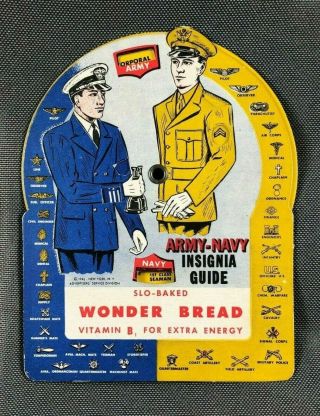 WW2 US Army Navy Insignia Guide Wonder Bread Premium Spinner Great Shape 790Y 3
