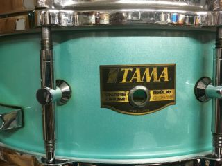 Tama Granstar Artstar 5x14 Snare Drum - Pat 30 1 ply Rare Turquoise FInish 2