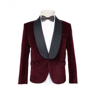 Boys Burgundy Kingsman Harry Hart Tuxedo Velvet Blazer Kid Vintage Velvet Jacket