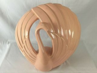 Vintage Extra Large Pink Haeger 6042 Ceramic Swan Statue