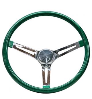 Mooneyes Green Metalflake Slotted Steering Wheel 13 " Hot Rod Rat Vtg Gs260cmgr