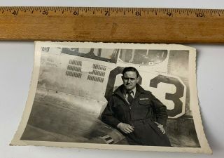 Wwii Photo Aircraft Nose Art Bomber W/ Pilot Plane