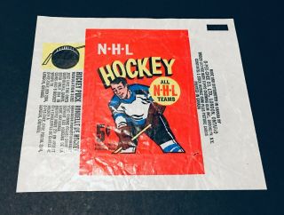 1966 - 67 Topps Hockey Wax Pack Wrapper Bobby Orr Rookie Card Vintage Nhl Rare