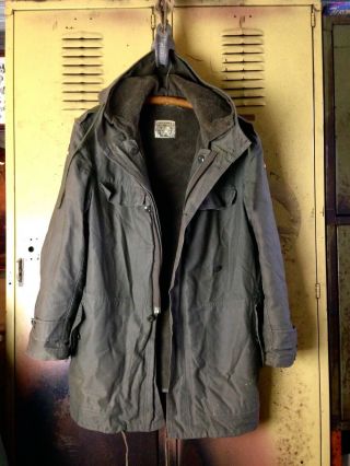 Vintage Authentic German Army Cold Weather Fur Lined Parka Jacket Men’s L/xl 83