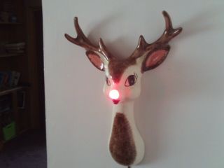 Vintage Rudolph The Red Nose Reindeer Lighted Christmas Decoration 8