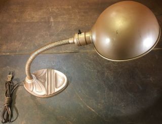 Vintage 1930s Art Deco Adjustable Office Desk Lamp Goose Neck Table Light