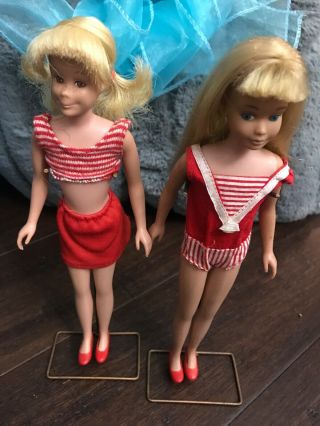 1960s Vintage Skipper And Scooter Dolls With Outfits And One Additional