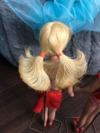 1960s Vintage Skipper and Scooter Dolls with outfits and one additional 2