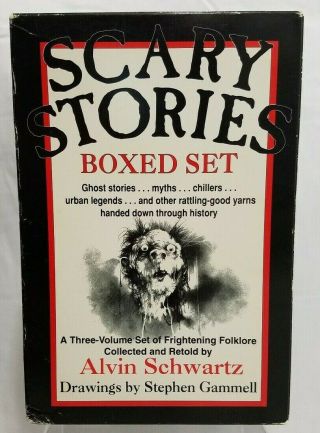 Vintage 1st Edition Scary Stories To Tell In The Dark Boxed Set Alvin Schwartz