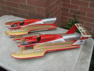 2 Vintage Miss Budweiser Hydroplane Rc Boats 1 1 Good Not Complete