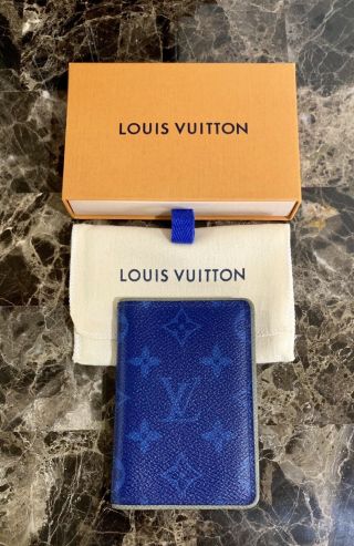Louis Vuitton Monogram Pacific Blue Pocket Organizer M62218 Rare Limited Edition