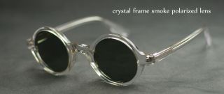 Retro Vintage Johnny Depp Sunglasses Round Crystal Frame Gray Polarized Lenses