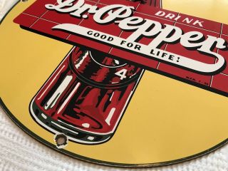 VINTAGE DR.  PEPPER PORCELAIN SIGN,  SODA,  POP,  7UP,  MOUNTAIN DEW,  COCA COLA,  PEPSI 4