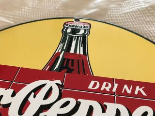 VINTAGE DR.  PEPPER PORCELAIN SIGN,  SODA,  POP,  7UP,  MOUNTAIN DEW,  COCA COLA,  PEPSI 5