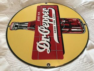 VINTAGE DR.  PEPPER PORCELAIN SIGN,  SODA,  POP,  7UP,  MOUNTAIN DEW,  COCA COLA,  PEPSI 6