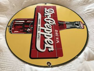 VINTAGE DR.  PEPPER PORCELAIN SIGN,  SODA,  POP,  7UP,  MOUNTAIN DEW,  COCA COLA,  PEPSI 8