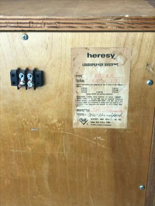 Vintage Klipsch Heresy Loudspeaker Systems Type HD - BR 5