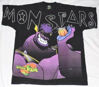 Vintage 1996 Space Jam Monstars Bupkus All Over Print T - Shirt Large