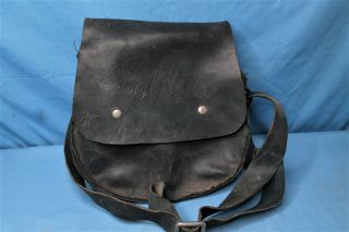 Rare 1930s Indian Motocycle Embossed Leather Motorcycle Bag Estate Find
