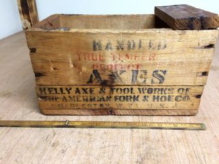 Rare Vintage Axe Kelly Perfect Axe Wooden Crate Dated 5 - 28 - 43 Wwll Era Very Fine