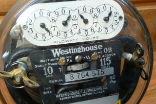 Vintage Westinghouse Electric Power Meter YOUR CITY LIGHT Decal Industrial 4
