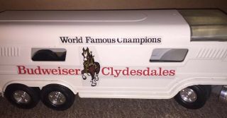 Vintage 1:16 Ertl Budweiser Clydesdales Vista Dome Horse Trailer 3