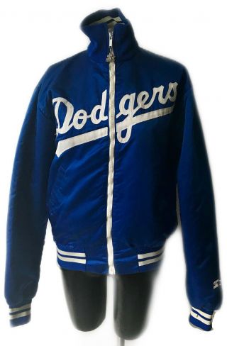 Los Angeles La Dodgers Satin Starter Jacket Vintage 80s Bomber Made In Usa Large
