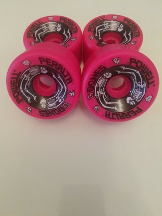 NOS Vintage Pink Powell Peralta G Bones Wheels 64m 93a (Set of 4) 2