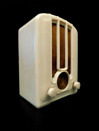 Vintage 1938 Emerson Antique Miniature 10 " Bakelite Tombstone Radio